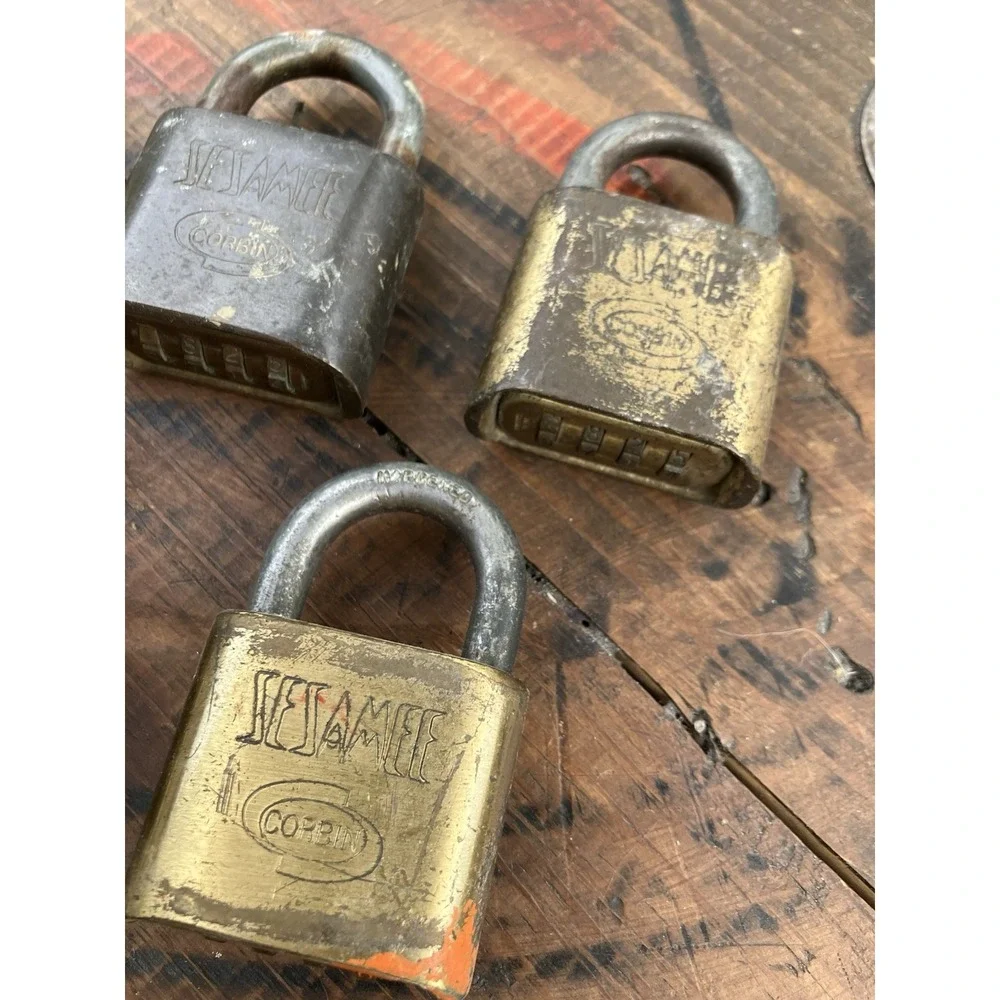 Vintage Corbin Brass Combination Padlocks Lot of 5 Heavy Duty Locks – Locked